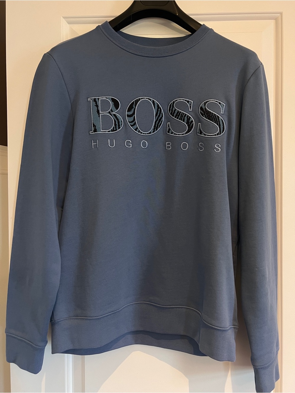 Hugo Boss Slate Blue Logo Crewneck Sweatshirt